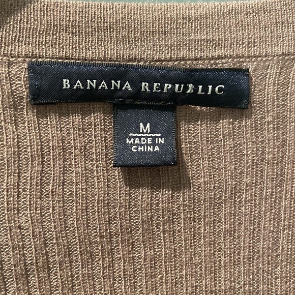 Banana Republic Brown Loose Ruffle Open Draped Cardigan size Medium - Picture 8 of 9